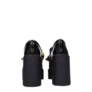 Black Leather Platform Loafers