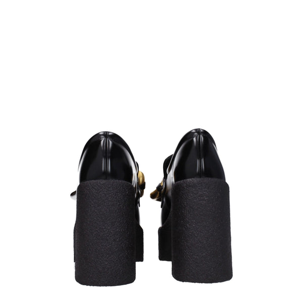 Black Leather Platform Loafers