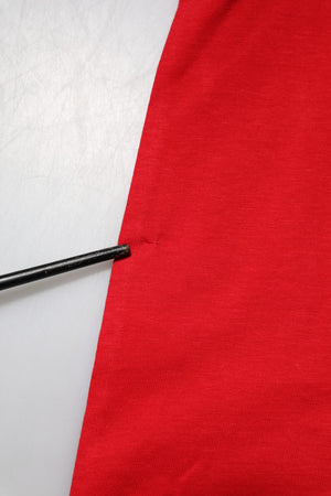 Red Cotton Crew Neck Short Sleeves T-shirt