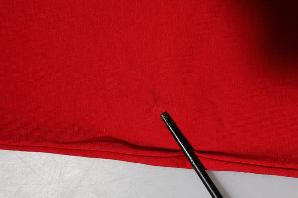 Red Cotton Short Sleeves Crew Neck Top T-shirt