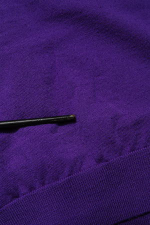 Purple Wool Knit V-neck Cardigan Sweater