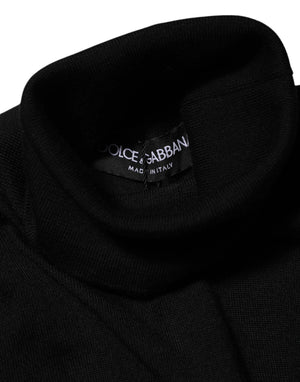 Black Cashmere Turtleneck Pullover Sweater