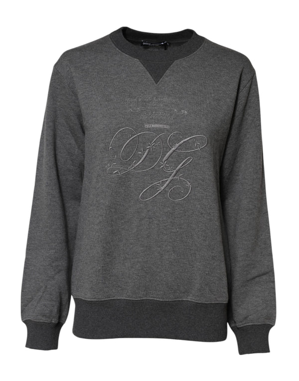 Gray DG Logo Embroidered Pullover Sweater