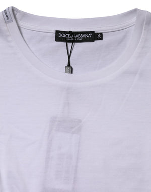 White Cotton Crew Neck Short Sleeves T-shirt