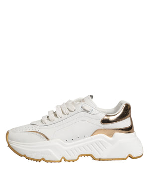 White Gold DAYMASTER Leather Sneakers Shoes