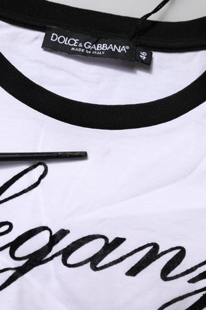 White Eleganza Cotton Crew Neck Tee T-shirt