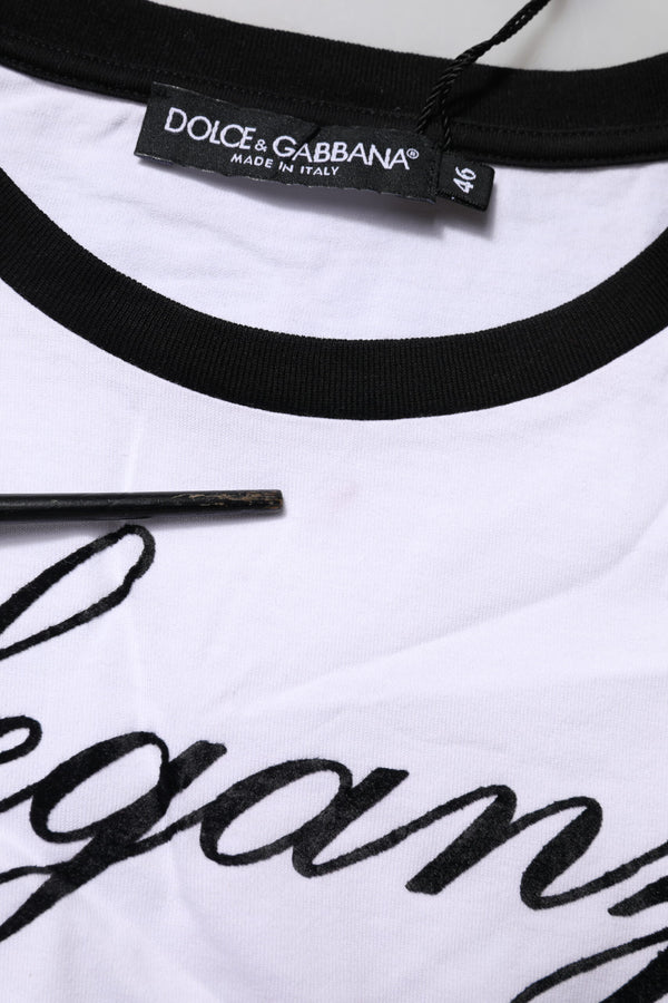 White Eleganza Cotton Crew Neck Tee T-shirt