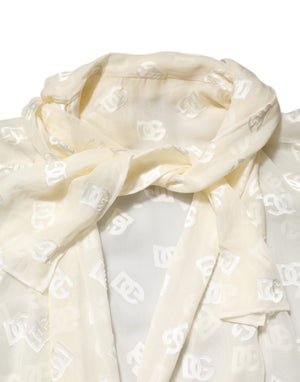 Off White Logo Monogram Ascot Collar Top