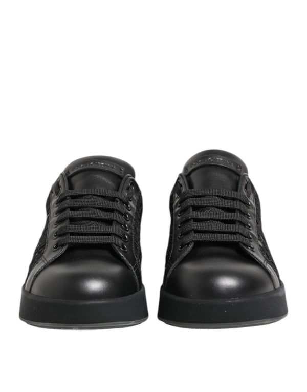 Black Floral Lace Low Top Sneakers Shoes