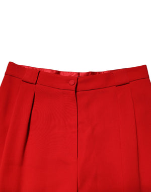 Red HighWaist Straight Women Trouser Pants