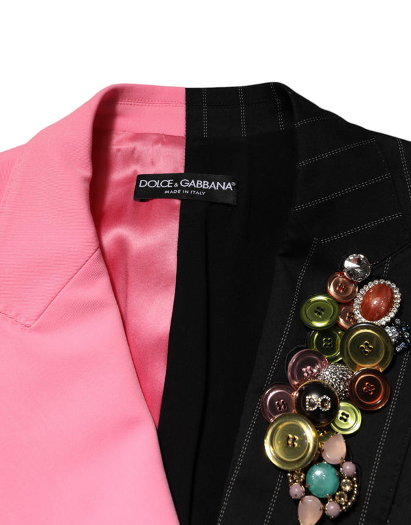Multicolor Patchwork Embellished Coat Jacket