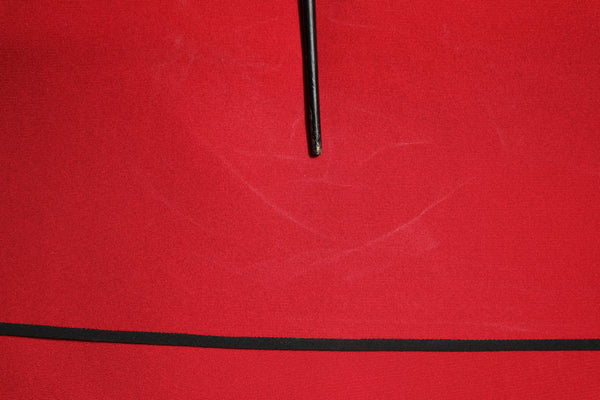 Red Viscose Stretch Slit Sheath Midi Dress