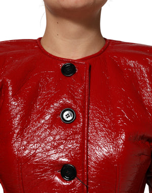 Red Wool Single Breasted Trench Coat Jacket