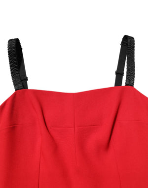 Red Stretch Bodycon Sheath Knee Length Dress