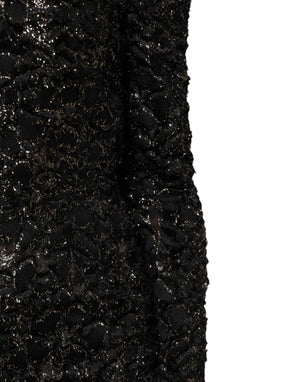 Black Sequin Bouclé Tweed Sheath Dress
