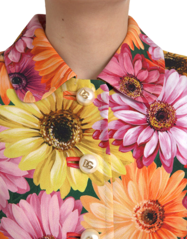 Multicolor Daisy Print Floral Fantasy Jacket