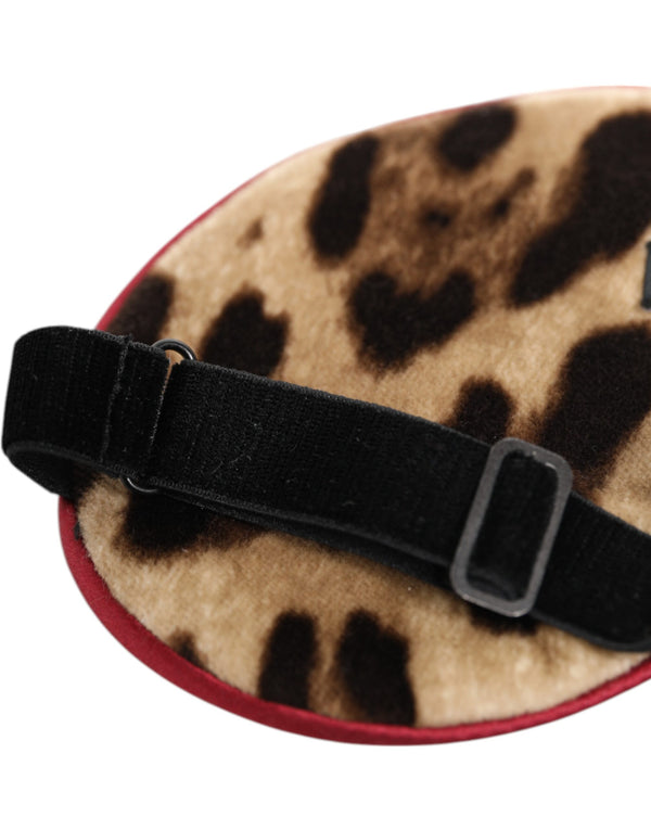 Brown Leopard Print Silk Women Accessory Sleep Eye Mask