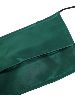 Green Silk Pleated Elastic Ear Strap Face Mask