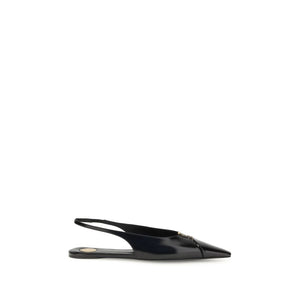 Black Calf Leather Bos Taurus Ballet Flats