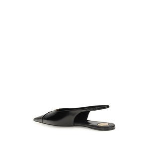 Black Calf Leather Bos Taurus Ballet Flats