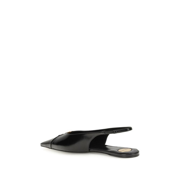 Black Calf Leather Bos Taurus Ballet Flats