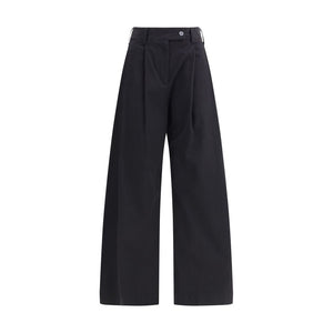 Black Cotton Casual Pants