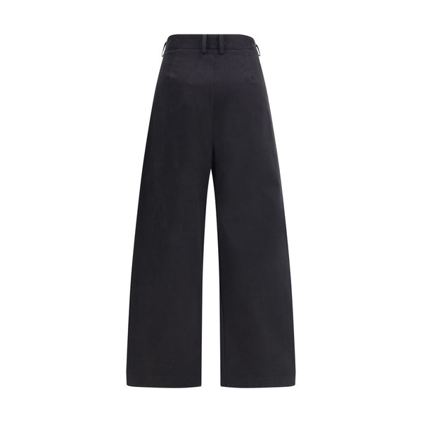 Black Cotton Casual Pants