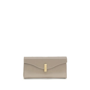 Beige Leather Clutch Bag