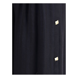 Black Fleece Wool Long Skirt