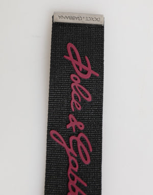 Black Burgundy Polyester DG Logo Men Keychain Keyring