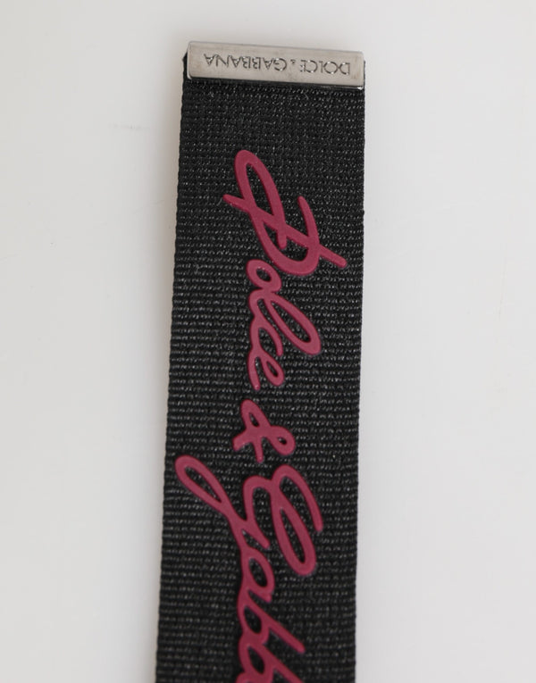 Black Burgundy Polyester DG Logo Men Keychain Keyring