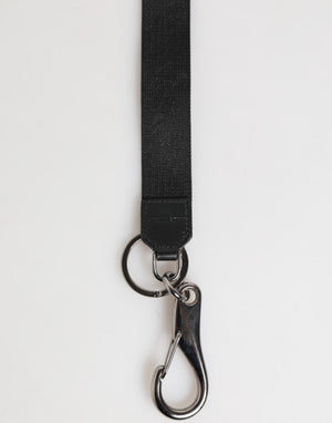 Black Burgundy Polyester DG Logo Men Keychain Keyring