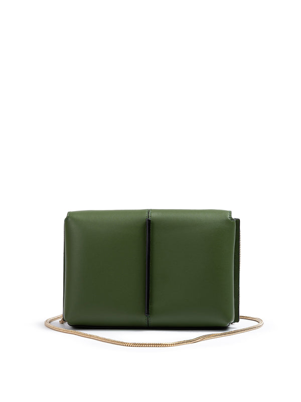 Dark Green Leather Crossbody Bag
