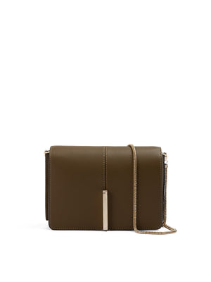 Olive Green Leather Crossbody Bag