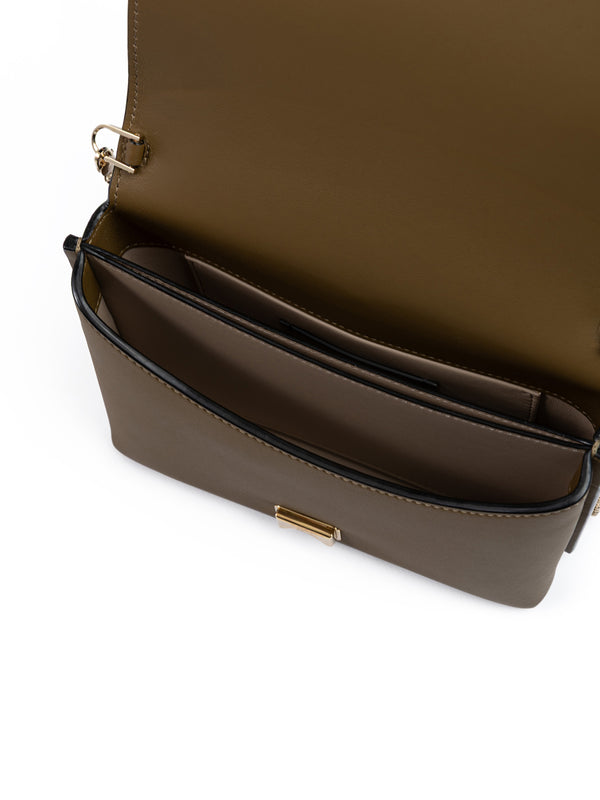 Olive Green Leather Crossbody Bag