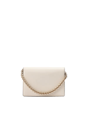 Beige Leather Clutch Bag