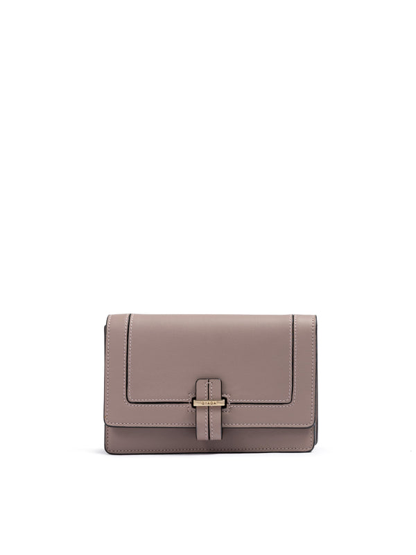 Powder Pink Leather Clutch Bag