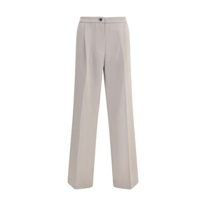 Beige Polyester Casual Pants
