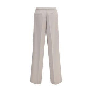 Beige Polyester Casual Pants