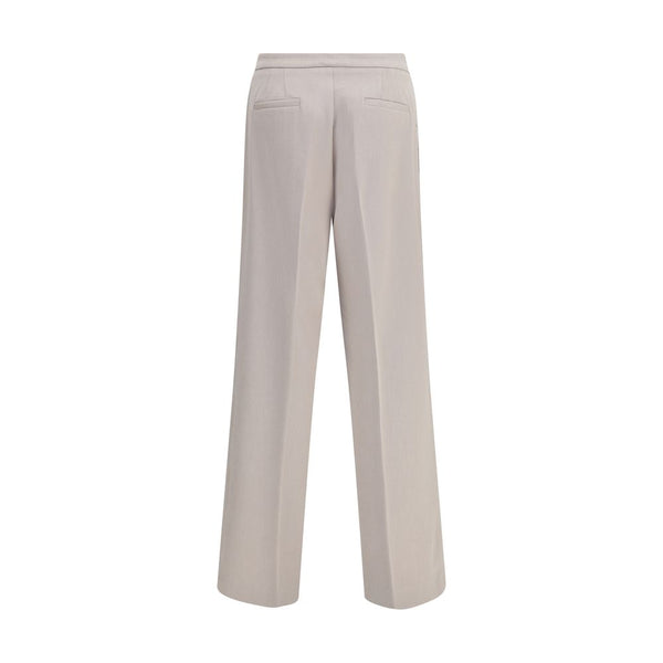 Beige Polyester Casual Pants