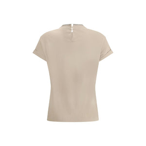 Beige Elastane T-Shirt