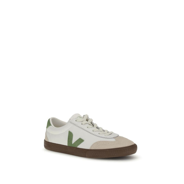White Leather Low Top Sneakers