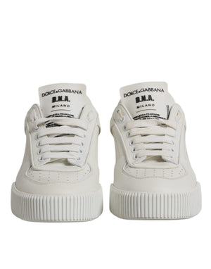 White Miami Leather Low Top Sneakers Shoes