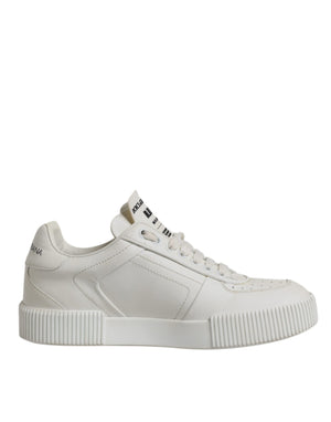 White Miami Leather Low Top Sneakers Shoes