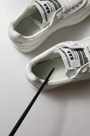 White Miami Leather Low Top Sneakers Shoes