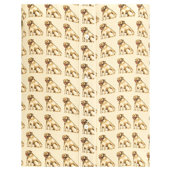 Beige Silk Pattern Shirt