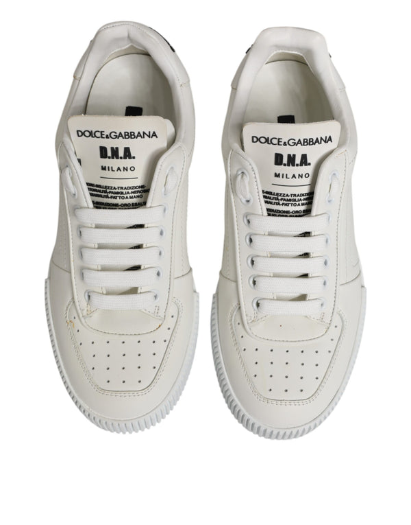White Miami Leather Low Top Sneakers Shoes