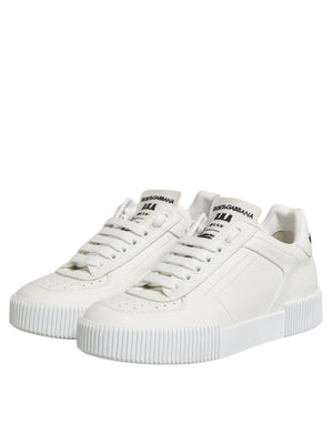 White Miami Leather Low Top Sneakers Shoes