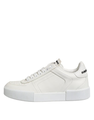 White Miami Leather Low Top Sneakers Shoes