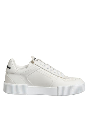 White Miami Leather Low Top Sneakers Shoes